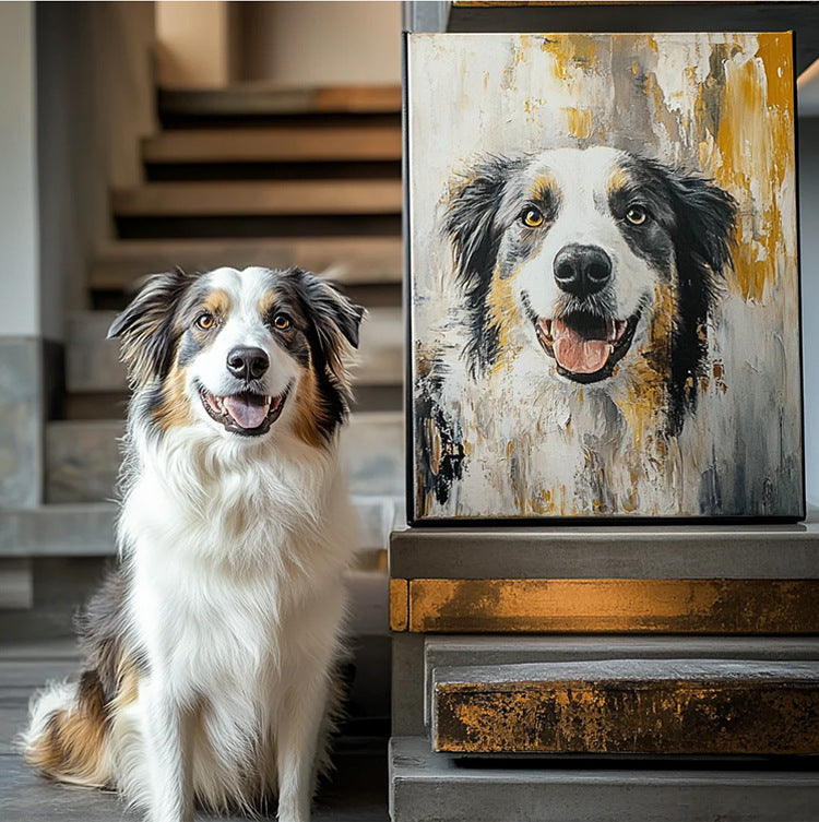 Custom Pet Portrait Oil Painting Style - Memorial Gift for Dog & Cat Lovers