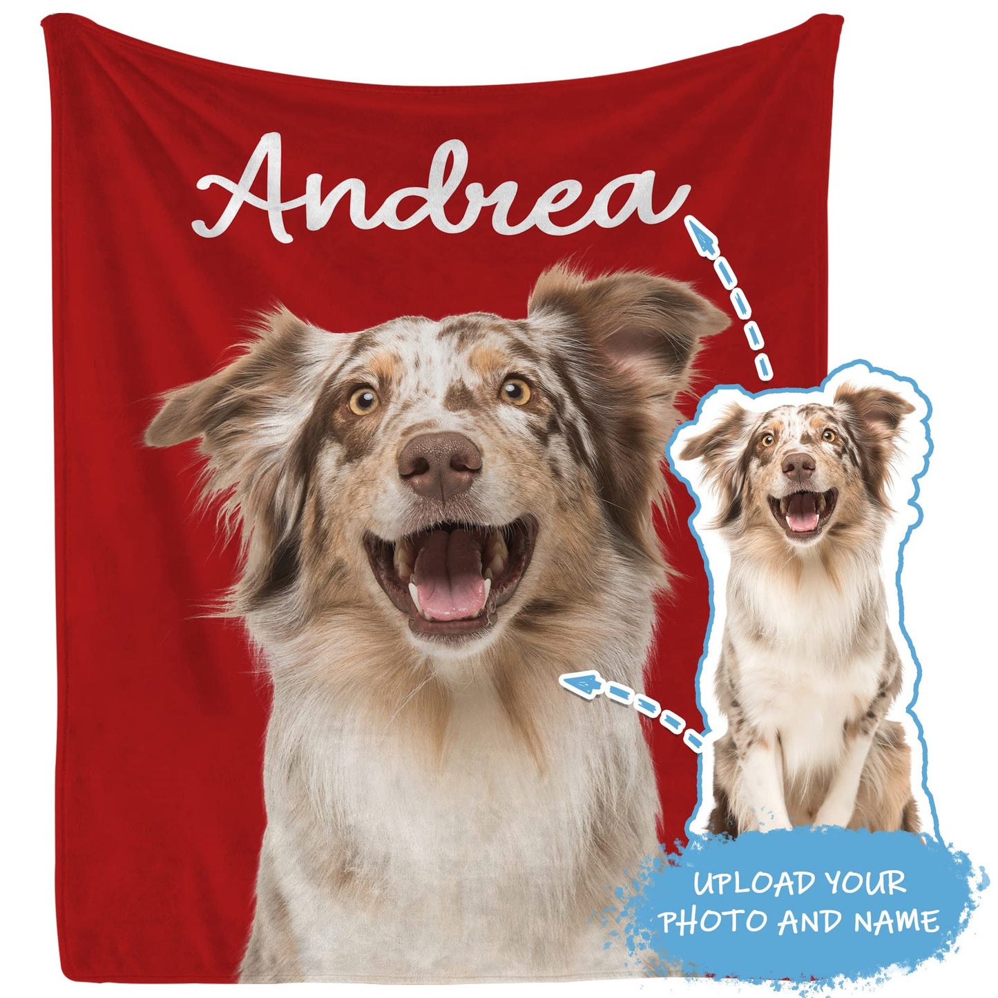 DIY Pet Blanket Custom Photo & Name for Pet Lovers - Flannel