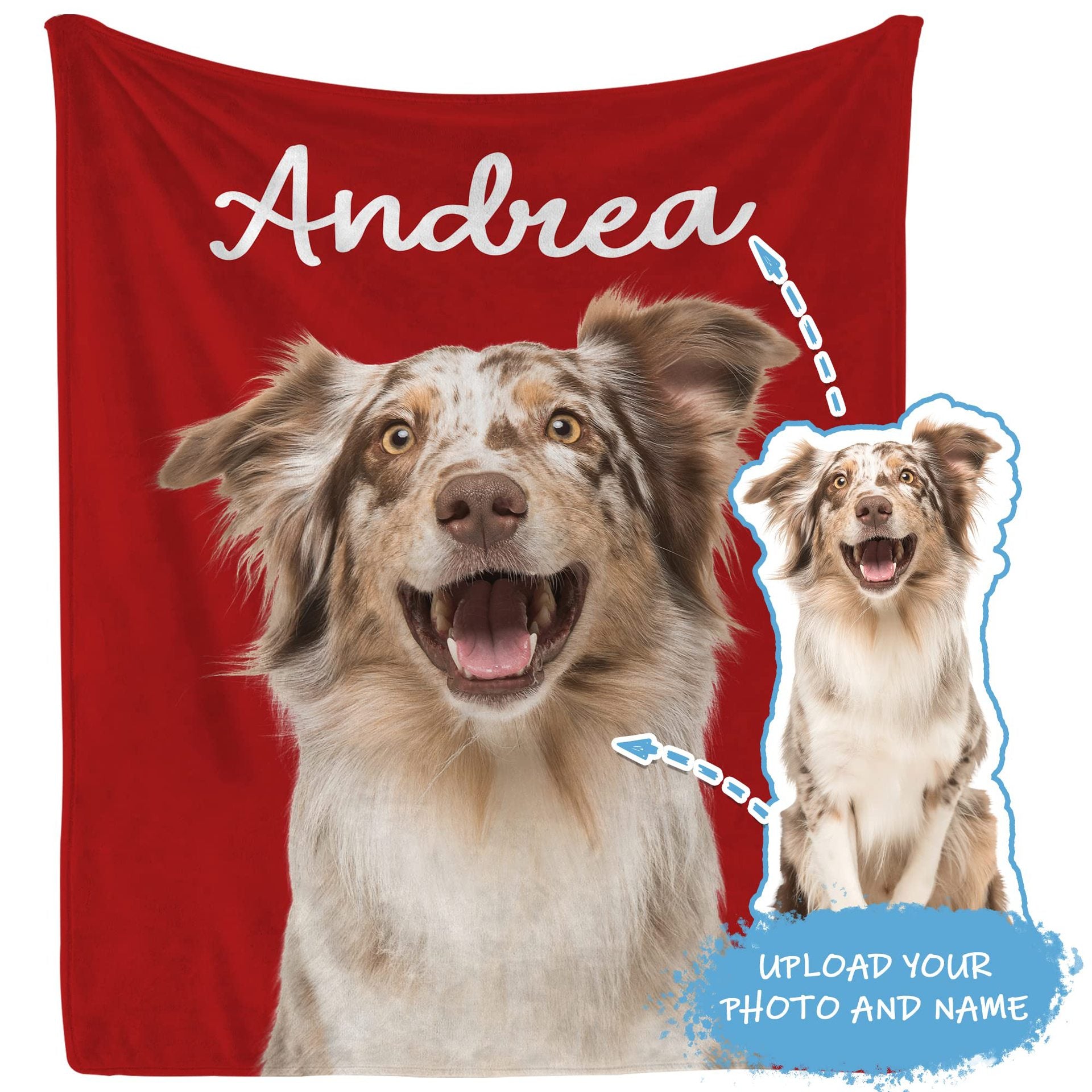 DIY Pet Blanket Custom Photo & Name for Pet Lovers - Flannel