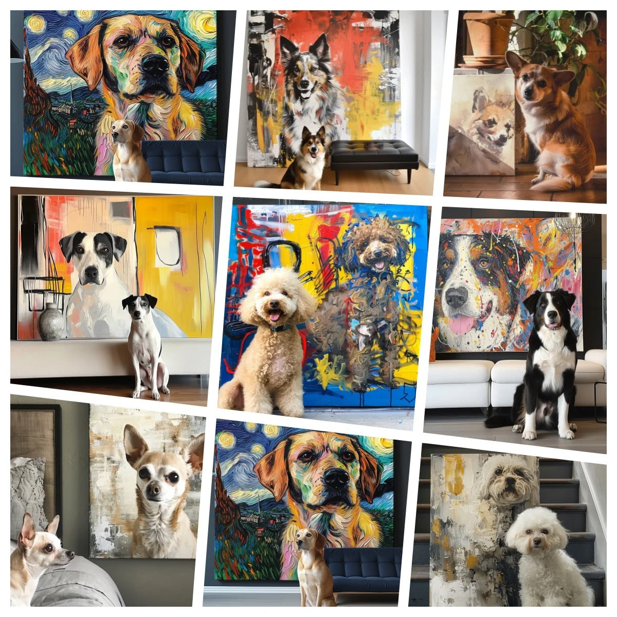 Custom Pet Portrait Oil Painting Style - Memorial Gift for Dog & Cat Lovers
