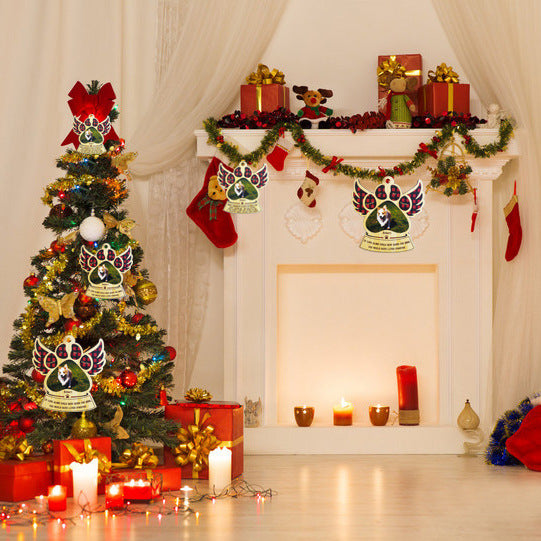 Personalised Wooden Paw Ornament Christmas Gift in memory of pet