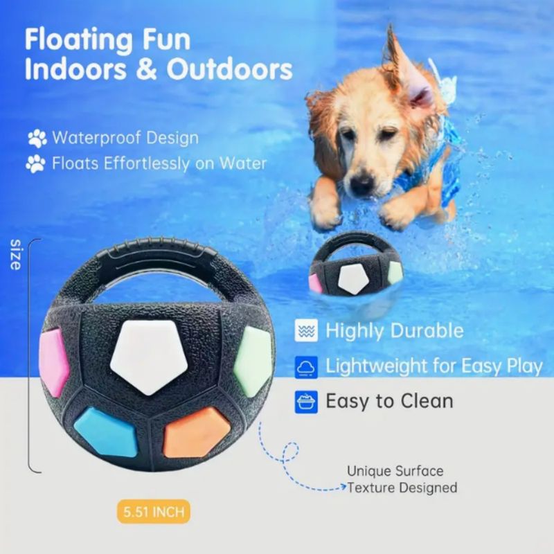 Waterproof Bouncing Sounding Soccer Ball TPR Rubber Dog Toy
