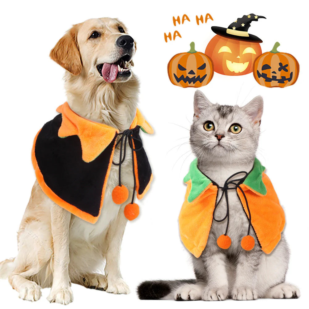 Pumpkin Double-Sided Pet Cloak