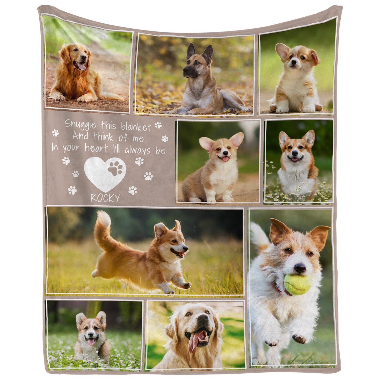 DIY Pet Blanket Custom Photo & Name for Pet Lovers - Flannel
