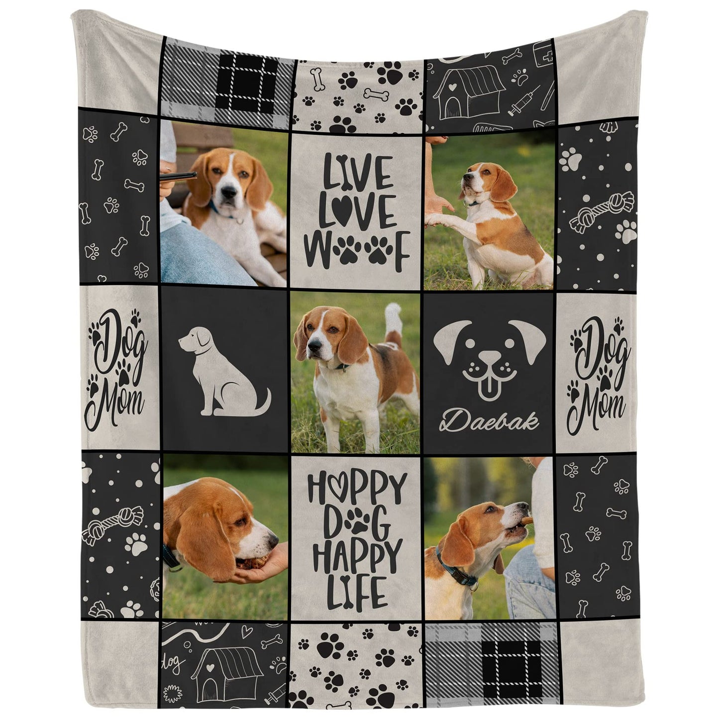 DIY Pet Blanket Custom Photo & Name for Pet Lovers - Flannel