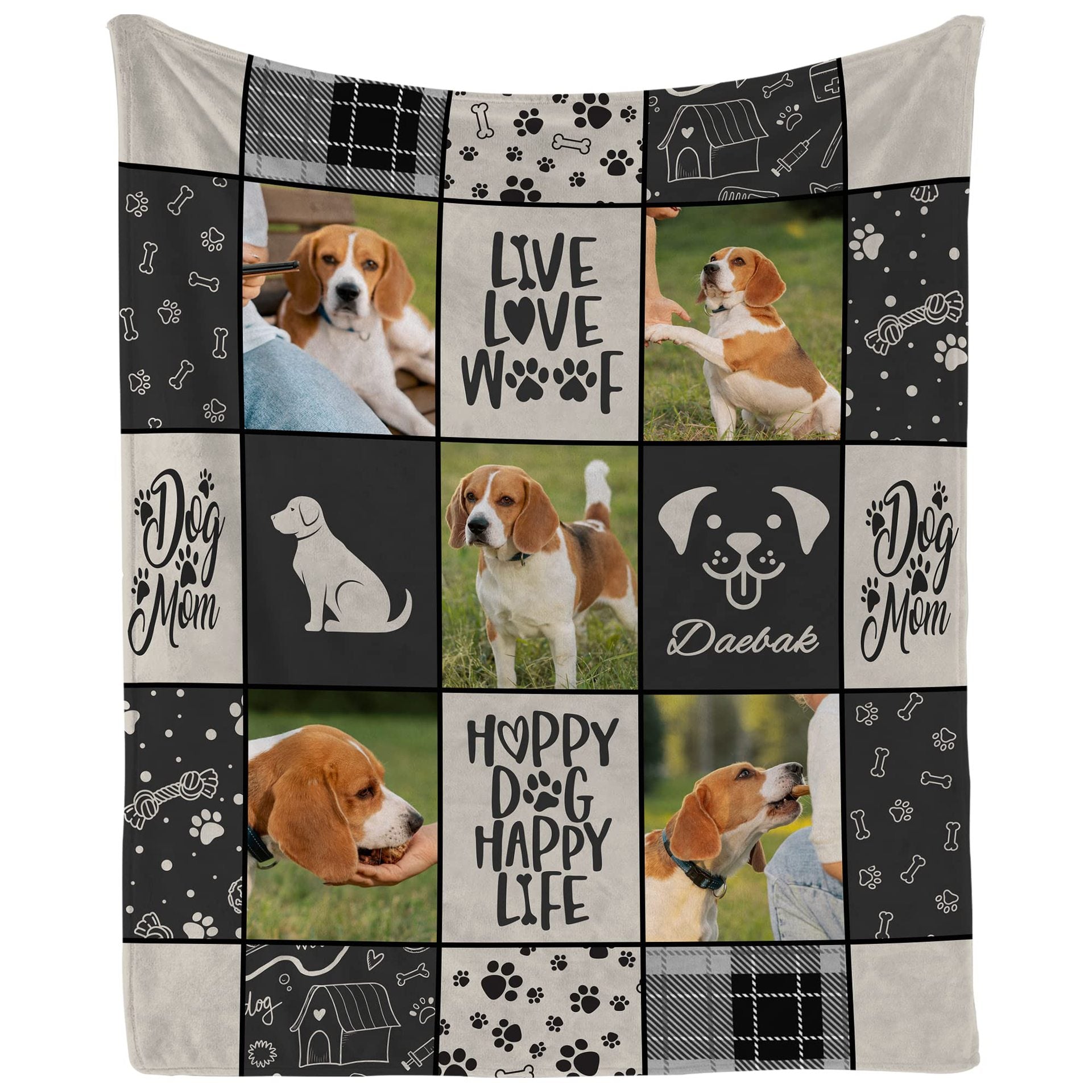 DIY Pet Blanket Custom Photo & Name for Pet Lovers - Flannel
