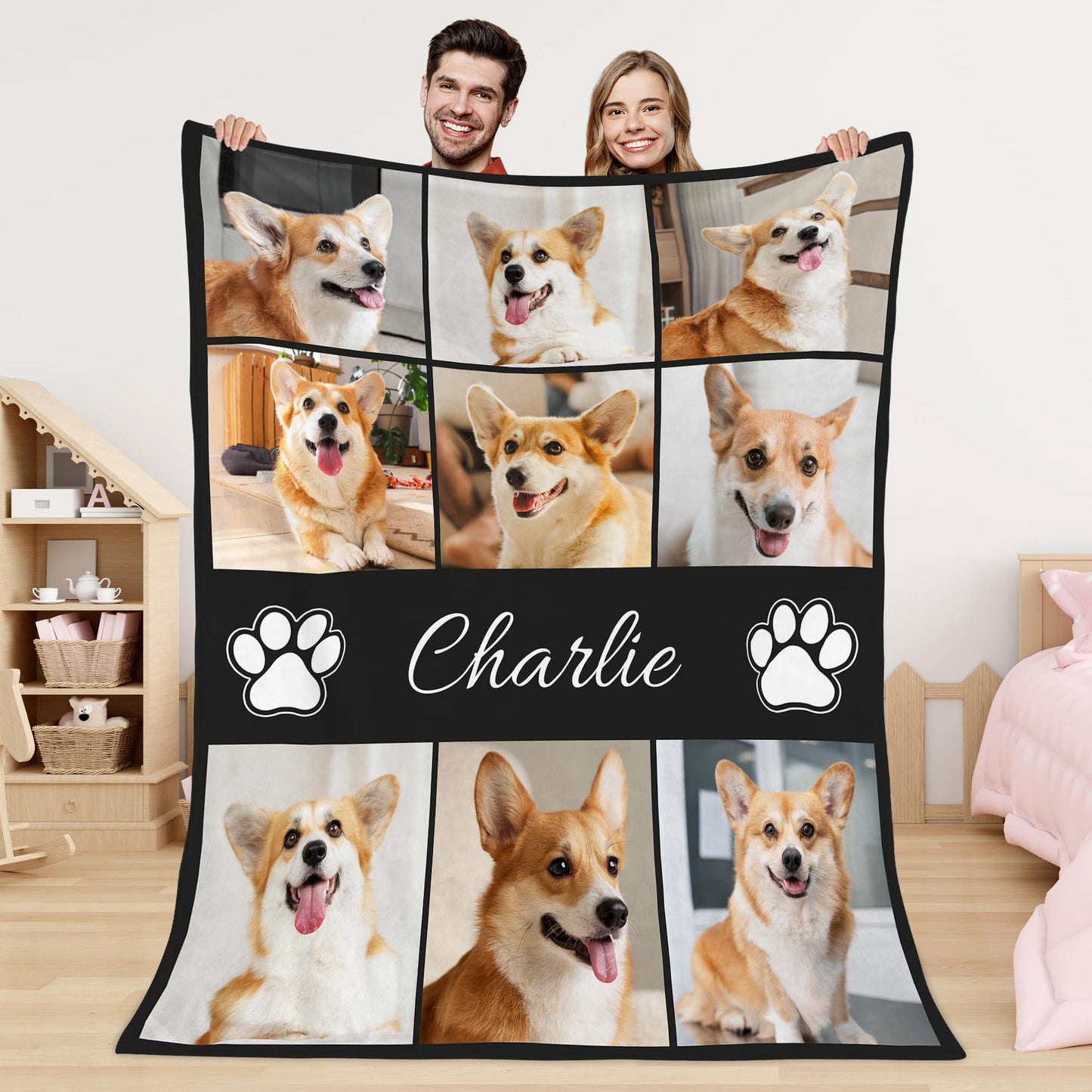 DIY Pet Blanket Custom Photo & Name for Pet Lovers - Flannel