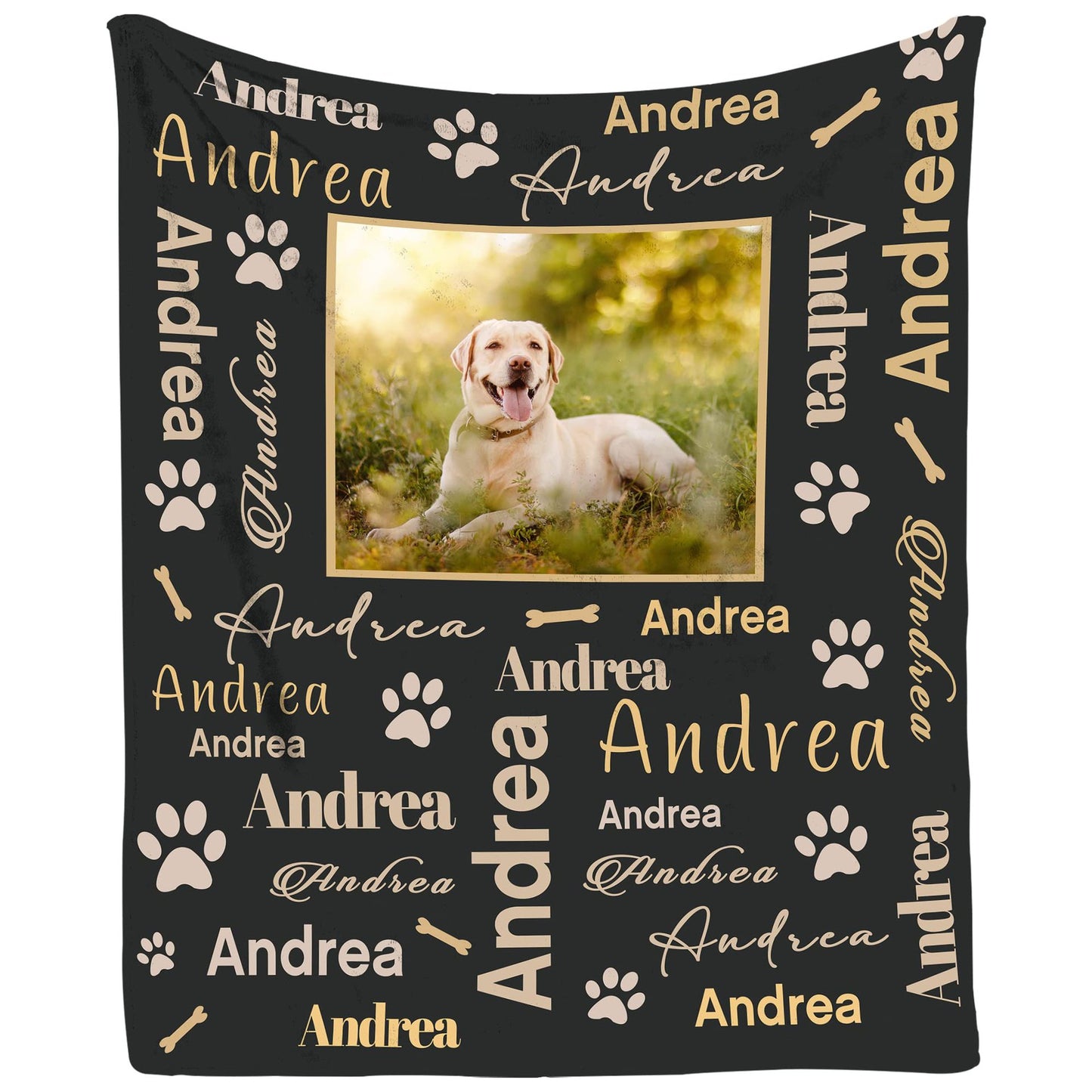 DIY Pet Blanket Custom Photo & Name for Pet Lovers - Flannel