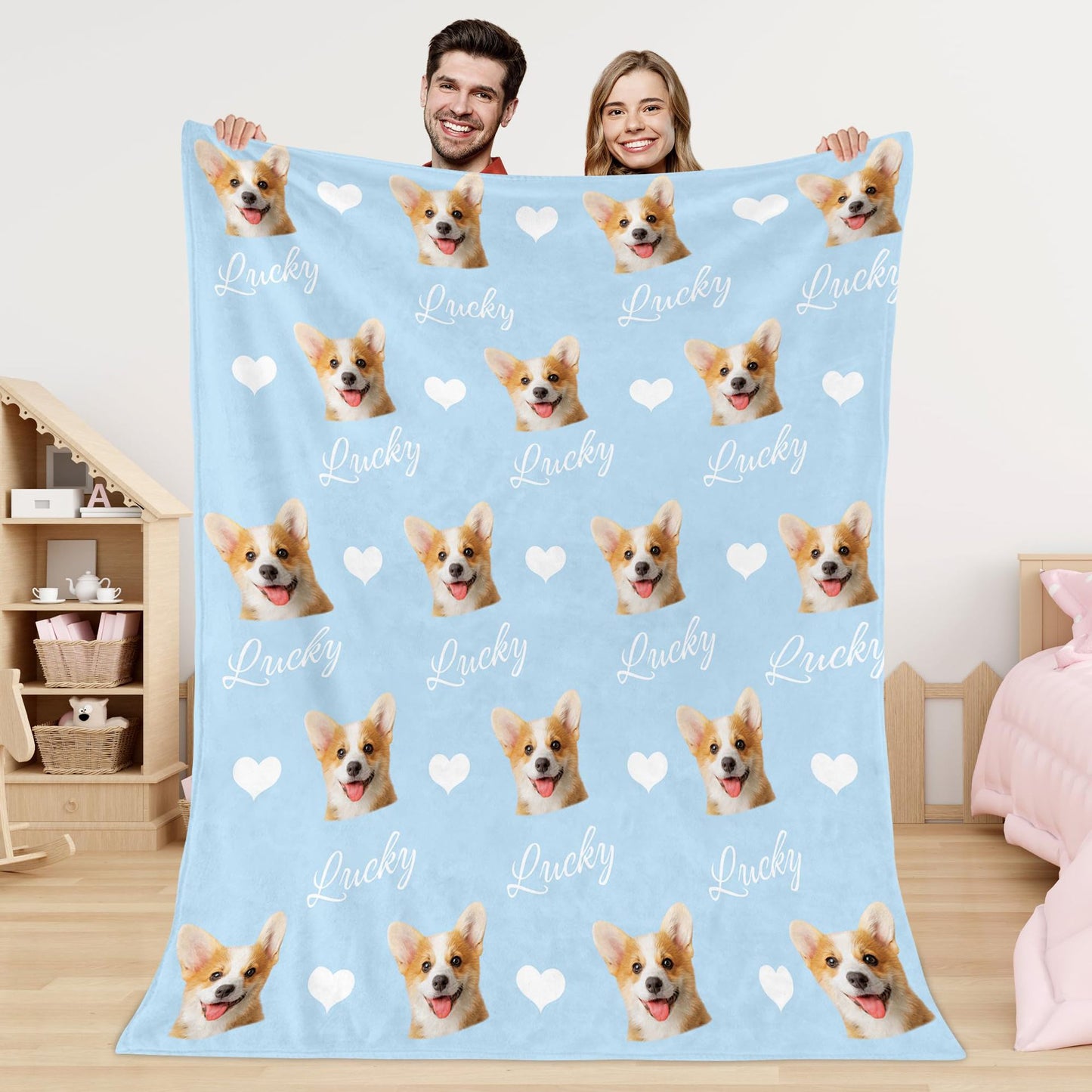 DIY Pet Blanket Custom Photo & Name for Pet Lovers - Flannel