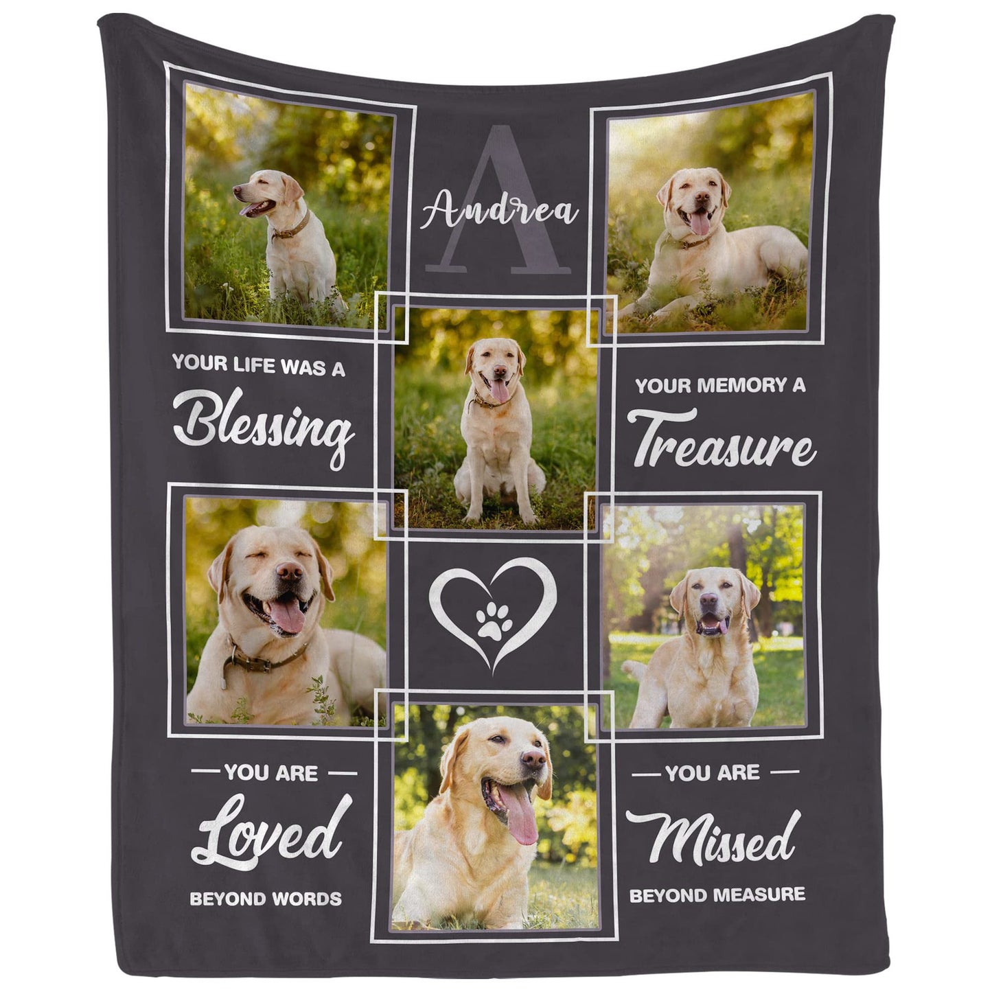 DIY Pet Blanket Custom Photo & Name for Pet Lovers - Flannel