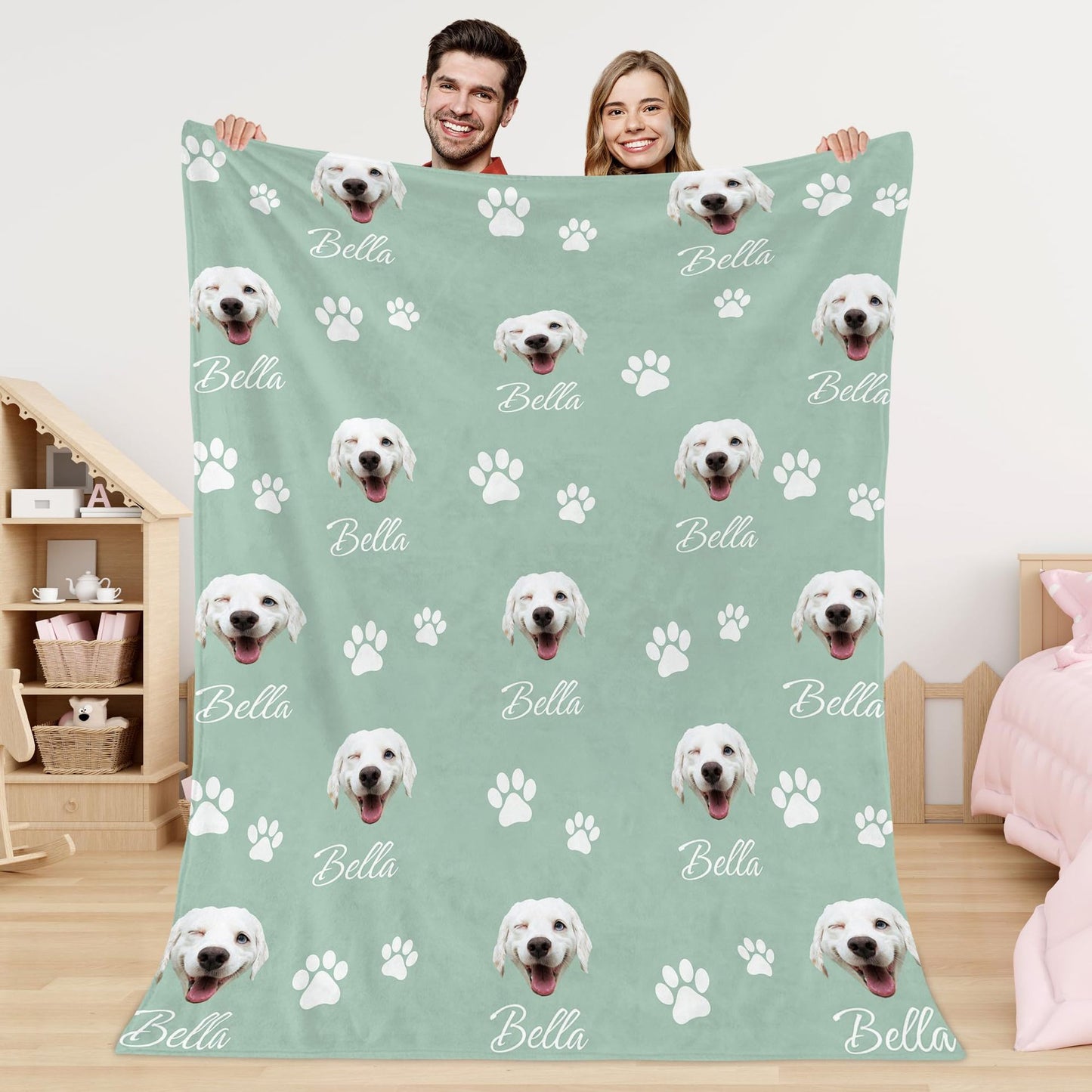 DIY Pet Blanket Custom Photo & Name for Pet Lovers - Flannel