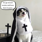 Black White Cloak Nun Costume for Halloween Pet Outfit