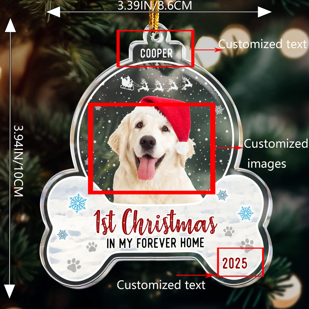 Personalized Acrylic Photo Christmas Ornament