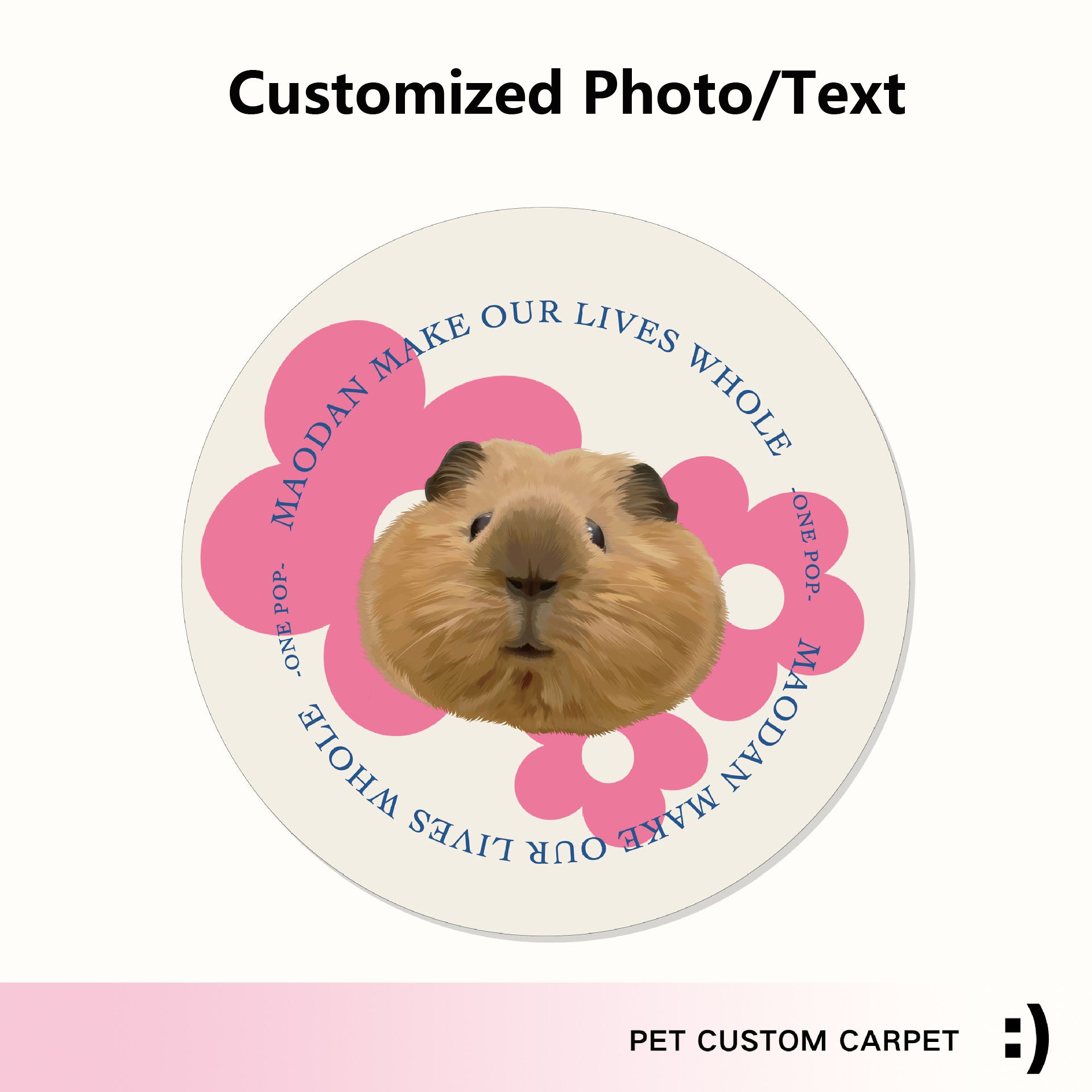 Custom Pet Rugs Personalized Gifts -flower
